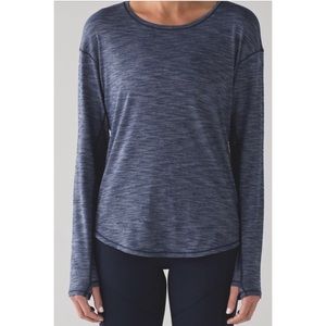 Lululemon Lost In Pace Long Sleeve Heathered Navy